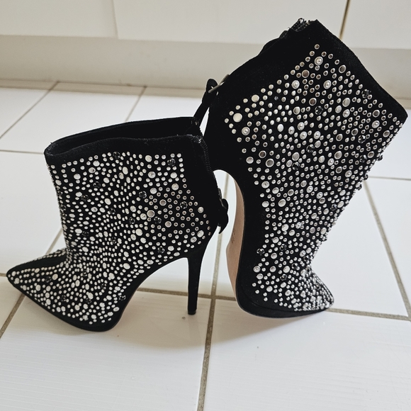 Jean-Michel Cazabat Ankle Boots Black Studded, Crystal Accent EU 37 Tag On - Picture 5 of 14
